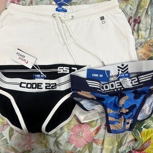 New Code 22 white shorts and two pairs new underwear